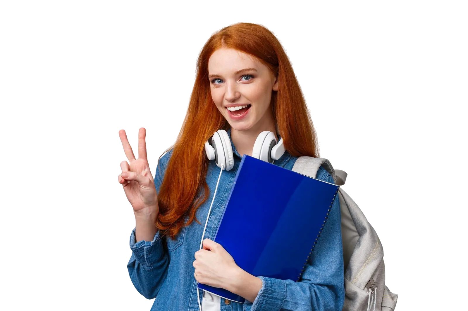 Студентка с учебниками